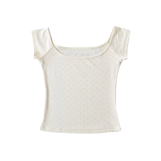 Camisetas de Manga Corta de Verano para las Mujeres, Moda Casual de Cuello Redondo, Cómodas Camisetas Sólidas para las Mujeres