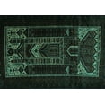 thumbnail image 1 of Ahgly Company Machine Washable Indoor Rectangle Persian Turquoise Blue Traditional Area Rugs, 8' x 10', 1 of 4