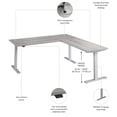 thumbnail image 3 of Scranton & Co Engineered Wood 72W L-Shaped Standing Desk in Platinum Gray, 3 of 7