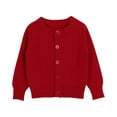 thumbnail image 2 of XQYLOS Toddler Boys Girls Crewneck Cardigan Sweater, Long Sleeve Button Down Knit Top, Cotton School 𝖴niform Outwear for Kids Casual and School Activities, Comfortable and Warm, 2 of 6