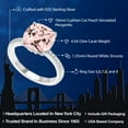 thumbnail image 2 of Gem Stone King 925 Sterling Silver Peach Simulated Morganite Engagement Ring for Women (4.44 Cttw, Cushion 10MM, Available in Size 5, 6, 7, 8, 9), 2 of 6