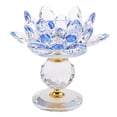 thumbnail image 2 of Artesanía de Cristal Budista, Portaves de Té de Loto, candeliere, Decoración para hogar Azul perfecl Portavelas de loto de cristal, 2 of 7