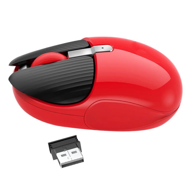 Ratón inalámbrico para portátil ratón inalámbrico USB ratón óptico inalámbrico para ordenador, 4 botones, 1600 PPP - Rojo 2,4G inalámbrico Red inalámbrica 2.4G Soledad Ratón óptico inalámbrico