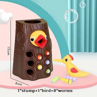 Juguete Montessori magnético de pájaro carpintero para niños, juego de alimentación de pájaros pequeños, gusano, insectos, juguetes educativos para niños, juguetes familiares tempranos Fivean unisex