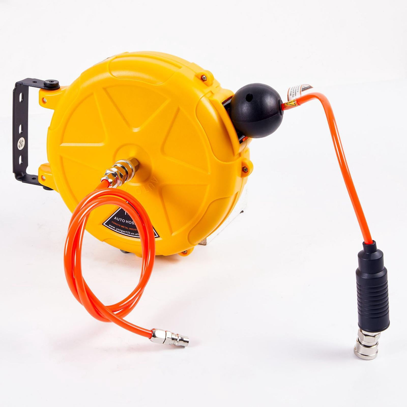 simhoa Air Hose Reel Enclosed Stability Automatic Locking Auto Rewind Water Hose Reel for Outdoor Garage Garden Watering Car Washing