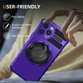 thumbnail image 5 of For iPhone 13 Pro Case with Ring Stand,360°Rotatable Ring Holder Magnetic Kickstand,2-Layer Full Body Heavy Duty Shockproof Rugged,Non-Slip Protective Phone Case for iPhone 13 Pro,Purple, 5 of 11