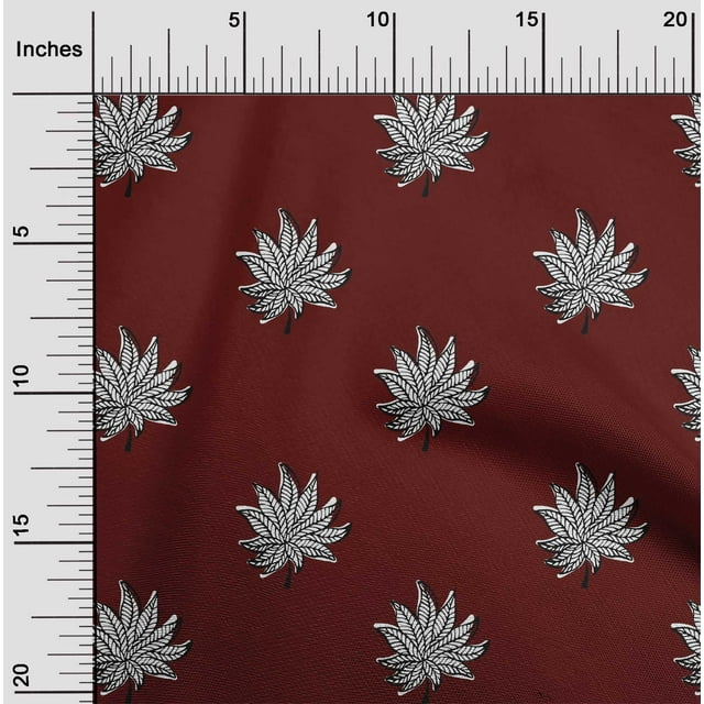 oneOone Tissu Polyester Lycra Imprimé Feuilles Bloc Tissu BTY 56 Pouces de Large