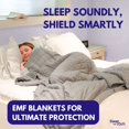 thumbnail image 4 of Couverture Pondérée Anti-Radiation Protection EMF, Signaux Sans Fil, Couverture en Coton Blindage RF et 5G avec Émission de Rayons Infrarouges Lointains - Couverture Lourde Respirante 13.5 lbs pour Adultes, Gris (80x56”), 4 of 10