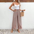 thumbnail image 2 of CIENVNSTG Floral Palazzo Boho Flowy Baggy Pants for Women Elastic High Waist Wide Leg Vacation Casual Long Lounge Trendy Trousers Complexion S, 2 of 6