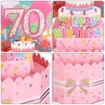 thumbnail image 4 of Tarjeta de Cumpleaños 70 de Uxcell Tarjeta de Cumpleaños Pop-Out con Tarjeta de Felicitación y Sobre para Regalo de Mujeres y Niñas Rosa, 4 of 6
