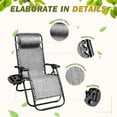 thumbnail image 6 of Devoko Adjustable Zero Gravity Chair with Pillow and Cup Holder - Set of 2 Double gray, 6 of 7