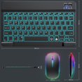 thumbnail image 5 of Teclado Bluetooth retroiluminado para iPad, teléfono móvil, tableta, teclado luminoso de siete colores, ratón, apto para ruso y español, 5 of 5