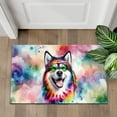 thumbnail image 4 of Hippie Alaskan Malamute Portrait Watercolor Tie-Dye Vintage Styles Doormat Alaska Mal Dog Lovers Gifts Indoor Outdoor Welcome Mat - 00014, 4 of 5