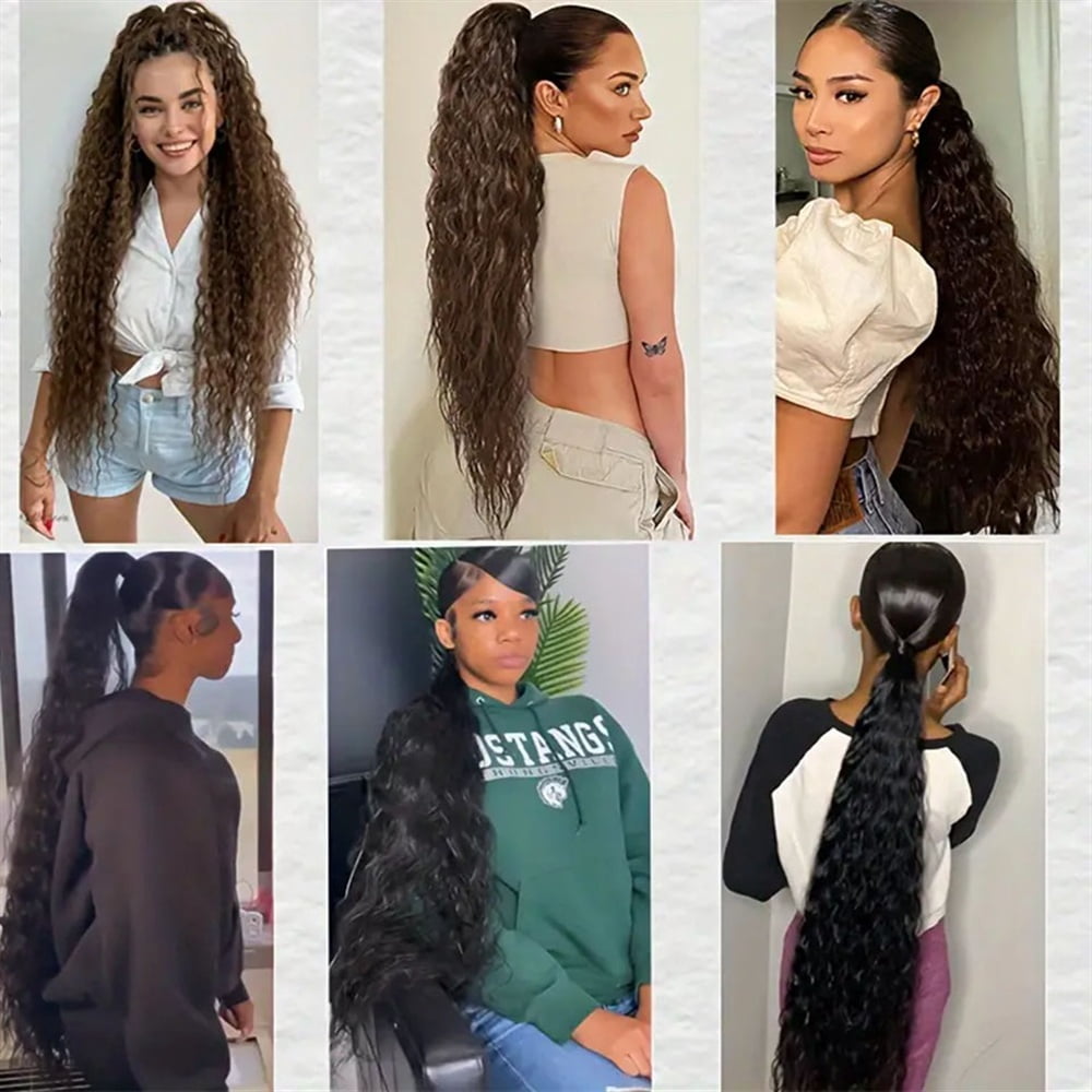 Afro Curly Drawstring Ponytail 8-26 Inch Kinky Curly Ponytail Human Hair Extensions Brazilian Remy Clip In Curly Ponytail Hair Extensions