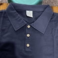 thumbnail image 5 of Men's Summer Linen Polo Shirt, Short Sleeve Buttoned Collared Top with Chest Pocket for Beach and Casual Outings Navy, 5 of 7