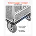 thumbnail image 5 of VEVOR Hotel Luggage Cart, 1200 LBS Load Capacity, Brushed Stainless Steel Finish Bellman's Cart, Valet Cart with Grey Carpeted Deck and 8-inch Rubber Wheels, Ideal for Hotels, Condos, Resorts, Silver, 5 of 9