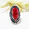 thumbnail image 5 of Black Rainbow Mystic Fire Topaz 925 Sterling Silver Ring, 25X13 mm Oval Gemstone Ring, Black Ring, Christmas Gift, Unique Jewelry Ring, Adjustable Rin, 5 of 8