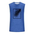 thumbnail image 4 of Men Tank Top Summer Sleeveless Tshirt Sports Muscle Shirt Fitness Gym Training Undershirt Fit Workout Palm Printed Tank Tops for Men Blue M, 4 of 5