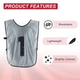 thumbnail image 5 of Uxcell Soccer Training Vest, Team Sports Pinnies Reversible Numbered Jerseys Grey 27 in, 5 of 7