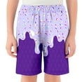 thumbnail image 2 of HNMKIU Boys Summer Casual Baseball Shorts with Ice Print Design Elastic Waistband and Side Pockets for Comfortable Outdoor Play Dark Purple,5-6 Years, 2 of 3