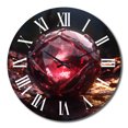 thumbnail image 2 of Designart "Pierres Rouges Dorées Vibrantes Minéraux Ardents" Horloge Murale Géode Surdimensionnée, 2 of 6