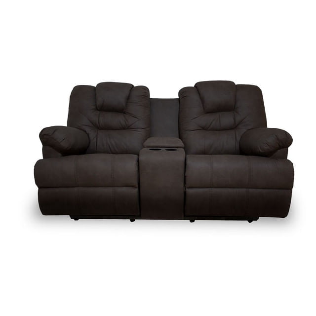 Sofá Reclinable Ferrata para 2 personas con porta vasos, Atlas del Descanso, Chocolate