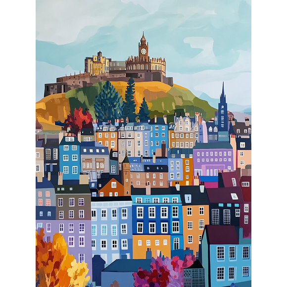 Edinburgh Cityscape Canvas Print/Wall Art, Perfect for Living Room, Bedroom, Office, Dining Room, and Hallway Decoration.