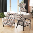 thumbnail image 1 of Designart "Fusion Of Blue Ikat Tribes" Blue Ikat Upholstered Accent Chair - Victorian Arm Chair For Living Room, 1 of 7