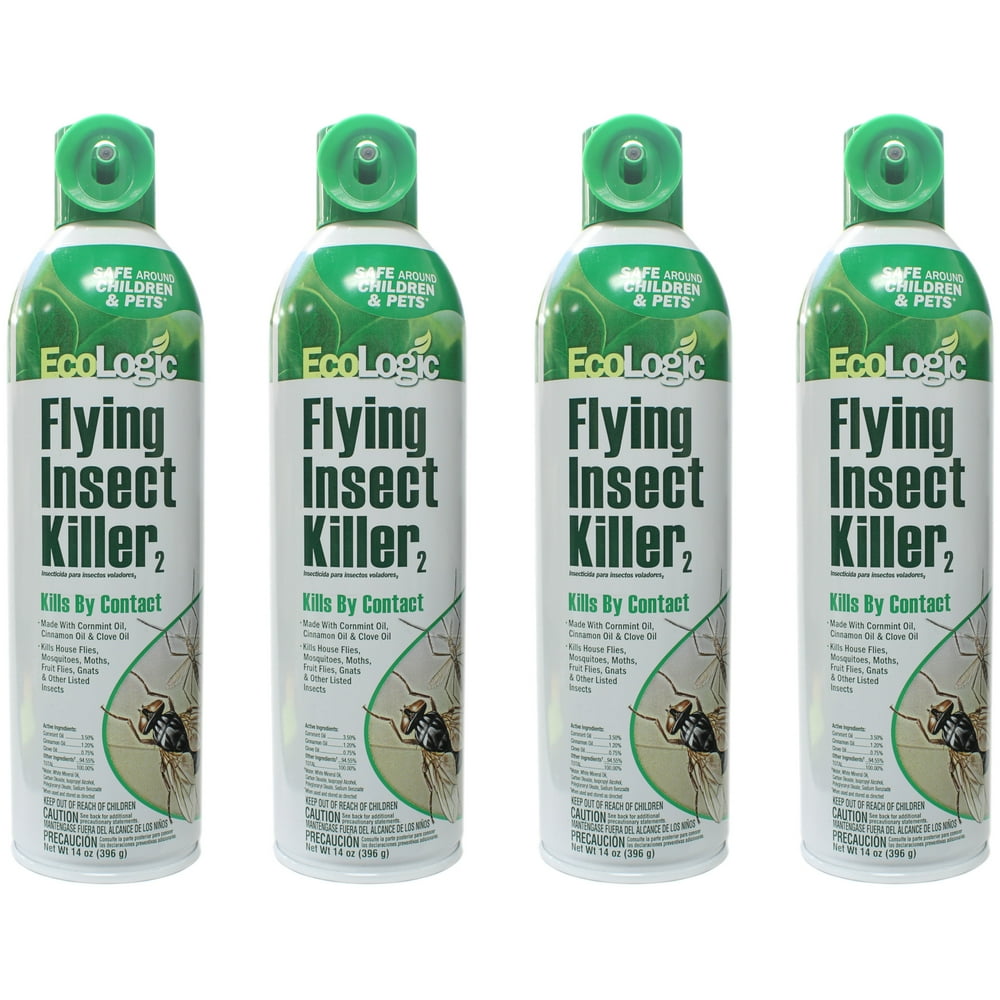 4 Pack EcoLogic Flying Insect Killer2 Kills On Contact, 14 Oz Each