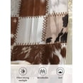 thumbnail image 6 of Sheer Curtains 45 Inch Length, Brown Beige Semi Sheer Curtains Light Filtering Window Treatment, Vintage Art Plaid Farmhouse Checkered Privacy Voile Drapes for Living Room Bedroom 52x45 Inch, 6 of 7