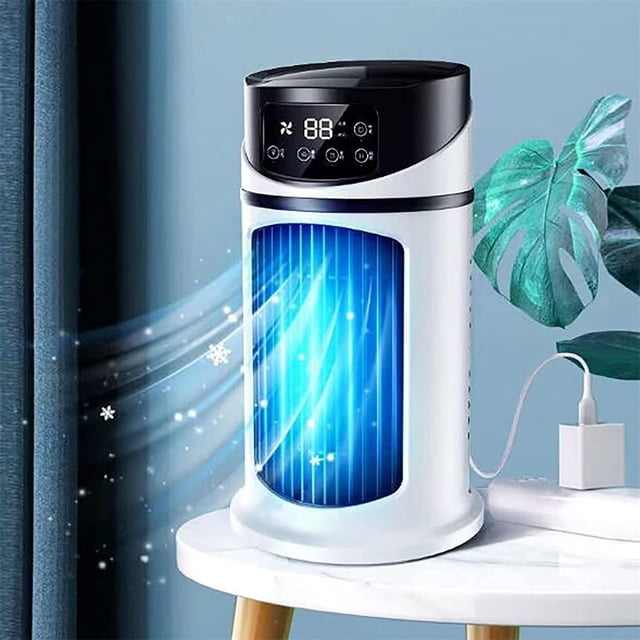Oliegs Heated Blanket Multifunctional USB Air Conditioning Fan With RGB Light Color Desktop Humidifying Fan Six Speed Wind Speed Design Chocolate