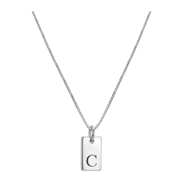 Collares iniciales para las mujeres chapado en plata Letra Collar delicado nombre de plata Collar etiqueta inicial Collares colgantes para las mujeres de moda joyería de plata