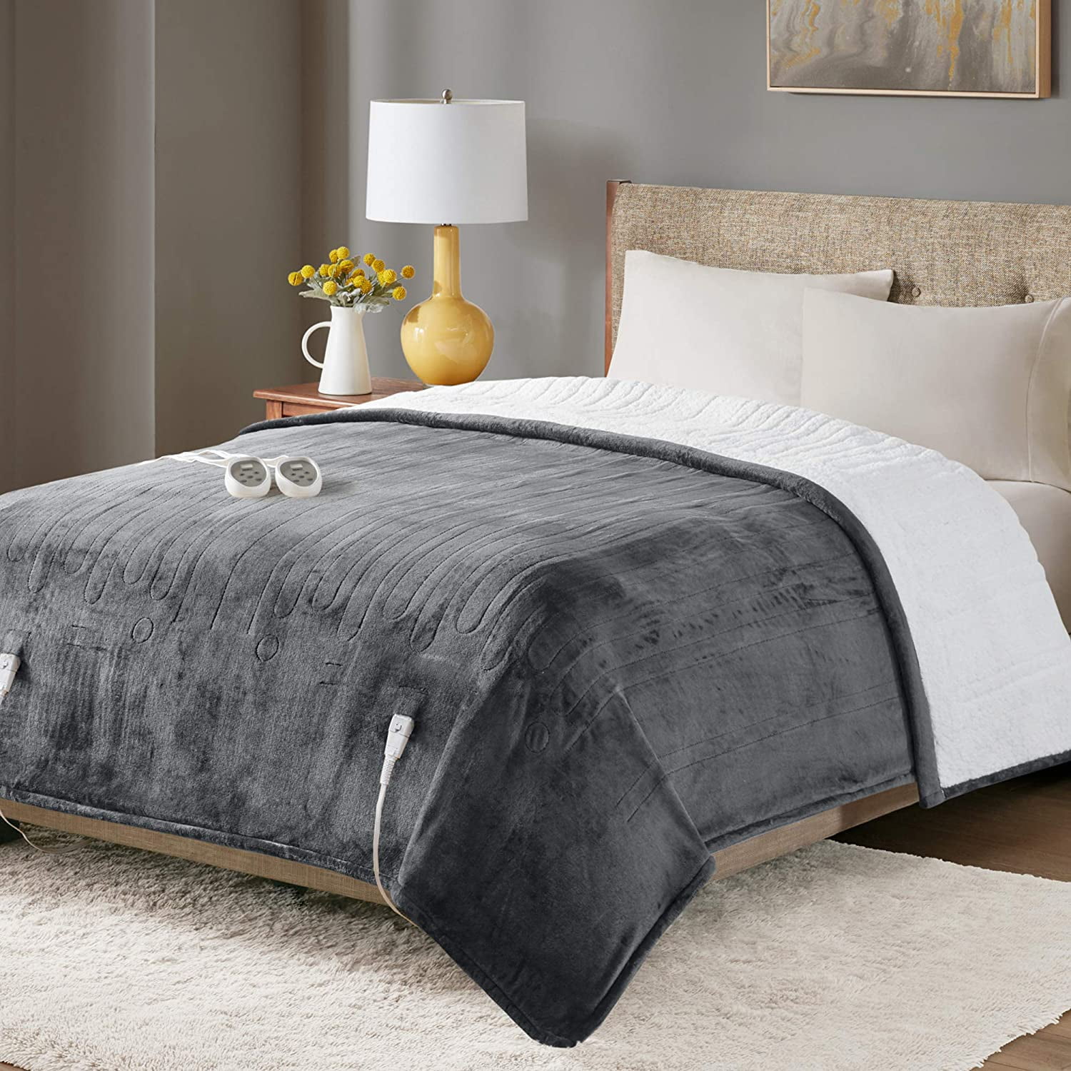 Degrees Of Comfort Sherpa Plush Dual Control Electric Blanket Queen Size Degrees Of Comfort Sherpa Plush Dual Control Electric Blanket Queen Size