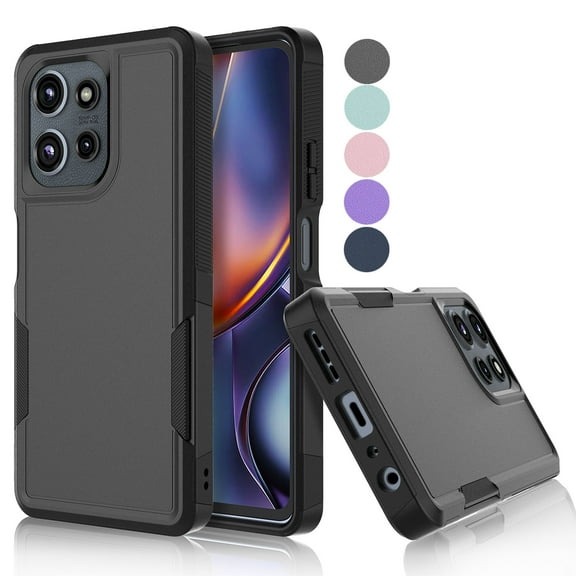 For Moto G 5G 2025 Case ,Sturdy Phone Case for Motorola Moto G 5G 2025, Tekcoo Shockproof Protection Heavy Duty Armor Hard Plastic & Rubber Rugged Bumper 2-in-1 Case Cover - Black