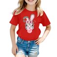 thumbnail image 4 of Hihipz Toddler Girl's Easter T Shirt Girls Print Tshirt Casual Loose Round Neck Short Sleeve Soft Playwear Tee Tops,Sizes 3-4T, 4 of 4