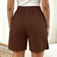 thumbnail image 5 of Bermuda Shorts for Women Ihhxva Elastic Waist Solid with Pockets Casual Pocket Loose Fit Summer Stretch Cotton Lightweight Travel Beach S-2XL, 5 of 8