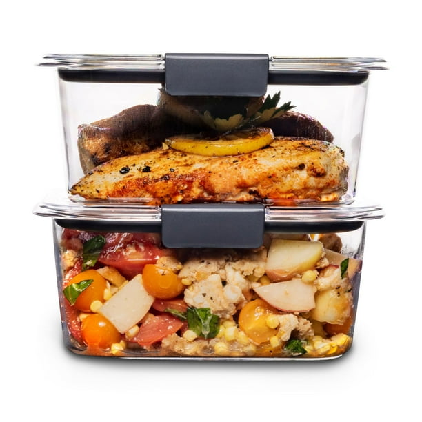 Set 2x Recipiente Alimentos Rubbermaid Tuper Plástico 4.7tz Brilliance
