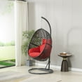 thumbnail image 3 of Patio PE Rattan Swing Chair With Stand for Balcony Grey, 3 of 5