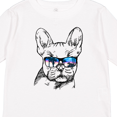 thumbnail image 4 of Inktastic French Bulldog Portrait with Sunglasses Boys or Girls Long Sleeve Toddler T-Shirt, 4 of 5