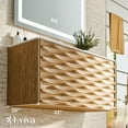 Eviva Oahu 32 Inch Wall Mount Solid Oak Vanity with Solid Surface