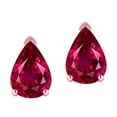 thumbnail image 3 of Star K � 8x6mm Pear Shape Created Ruby Classic Solitaire Drop Earring Studs, 3 of 9