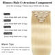 thumbnail image 2 of Extensiones de pelo con clip que quitan pelo humano real, 130 g, 35 cm, 2 of 8