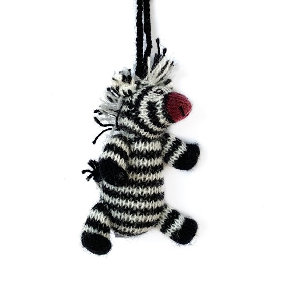 Zebra Christmas Ornament - Knit Handmade Fair Trade Peru