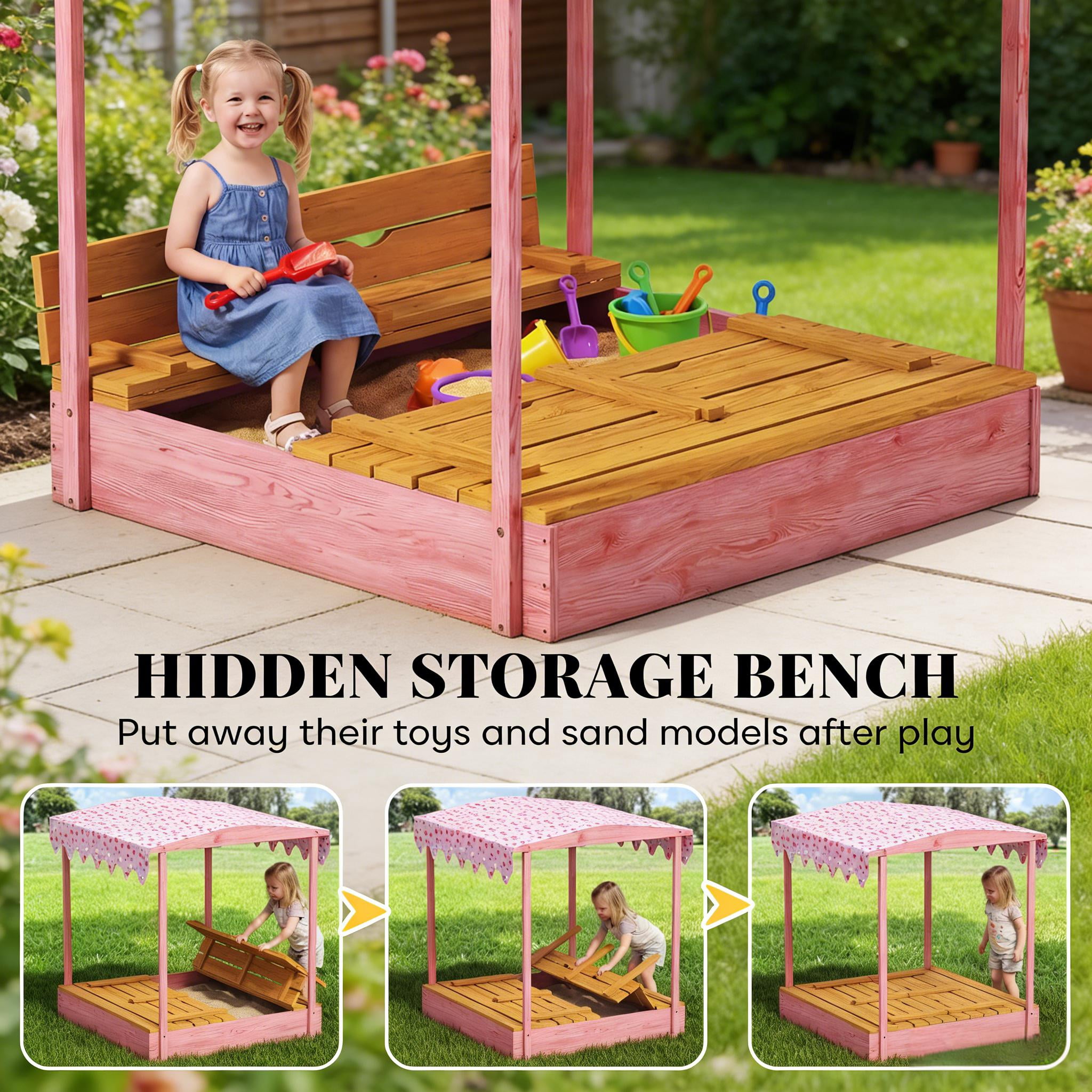 Outdoor Kids Wooden Sandbox