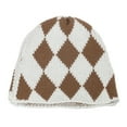 thumbnail image 1 of Gorro de pescador corto con puños de punto de lana para hombres y mujeres, gorros cálidos de invierno con diseño geométrico de diamantes y cuadros, gorro de lana, 1 of 5