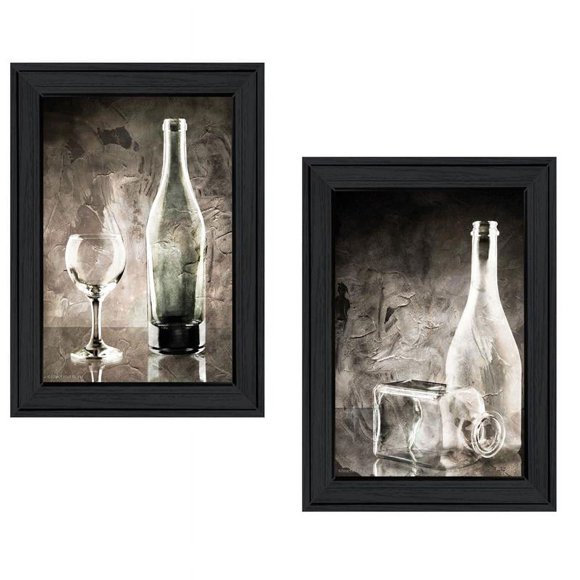 Verrerie Grise Moody Nature Morte 2-Pc Vignette par Bluebird BarnWood Multicolore