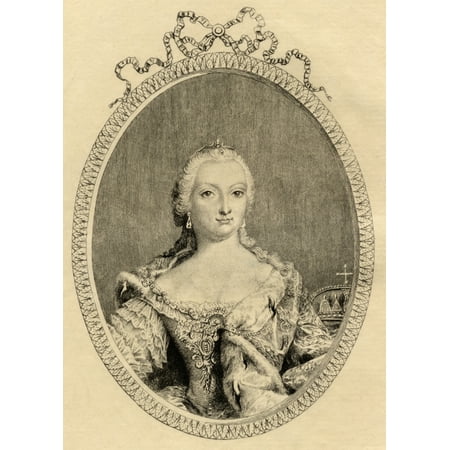 Maria Theresa Archduchess Of Austria And Queen Of Hungary And Bohemia 1717-1780 Etching By Mercier From The Book Lady Jackson'S Works Xi The French Court And Society I- Published London 1899 Canvas A