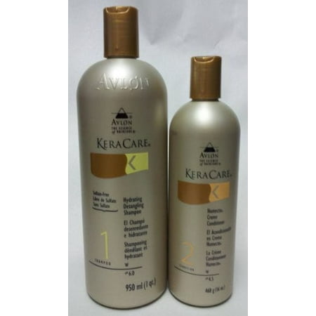 Avlon KeraCare Sulfate Free Hydrating Shampoo 32 Oz + Humecto Creme Conditioner 16 Oz.