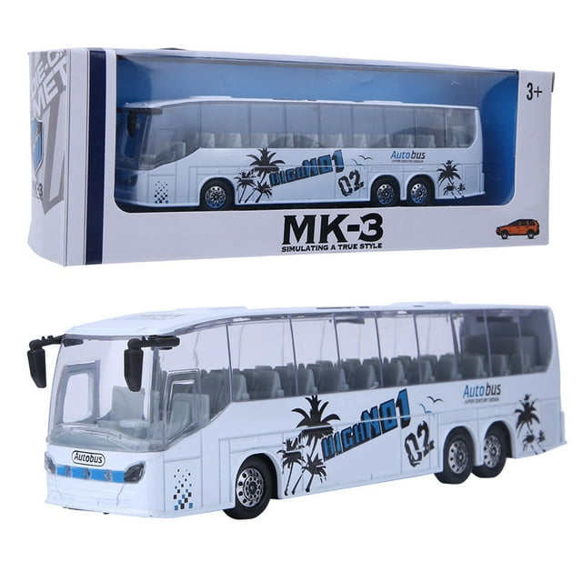 Bus Toy, Electronic Simulation Bus, Premium Exquisite Workmanship Durable Colleagues For Friends Children Teens Adults White