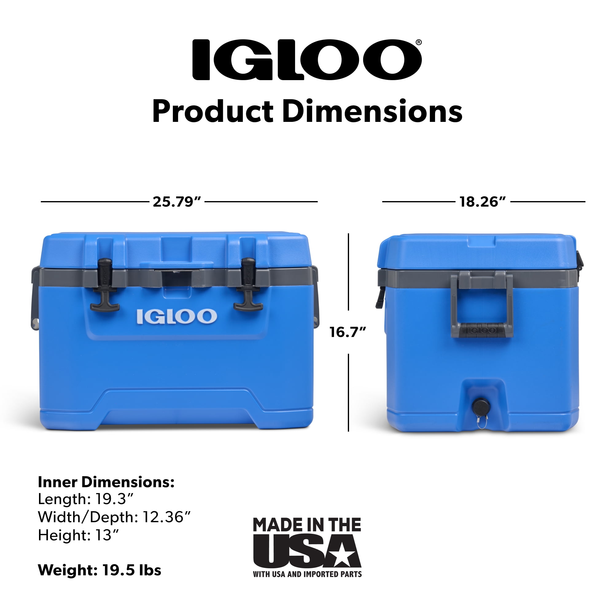 Igloo 50 QT Overland Ice Chest Cooler, Blue